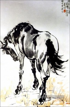 Cheval œuvres - XU Beihong un cheval vieille Chine à l’encre